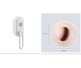 Electric pet grooming brush with handle and silicone bristles, 68mm round design