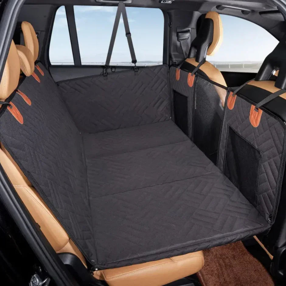 Waterproof quilted pet car seat cover for backseat protection and comfort